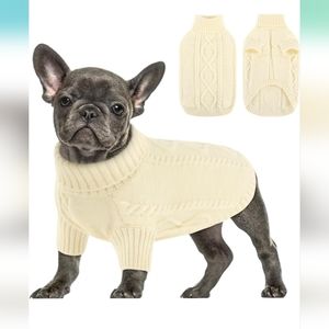 NWT Queenmore Small Dog Pullover Sweater, Cold Weather Cable Knitwear